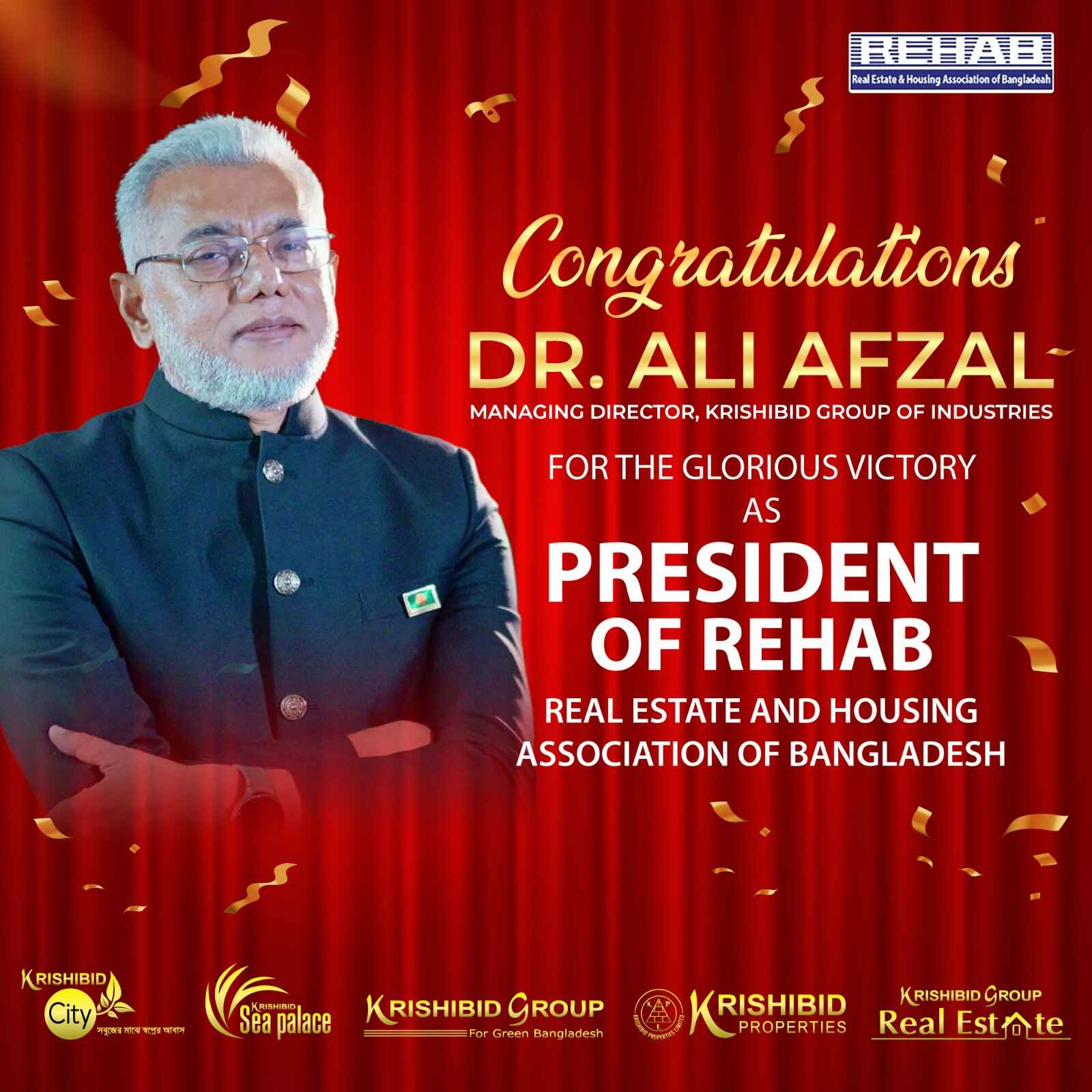 Dr. Ali Afzal President to REHAB for 2026-2028
